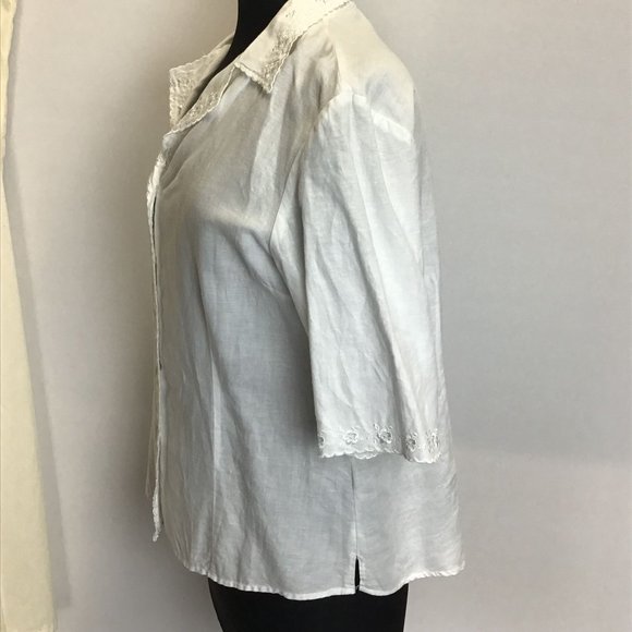 Embroidered Linen Blend Top - Picture 5 of 9